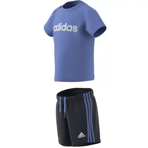 Set di maglietta e pantaloncini in cotone biologico adidas 3-Stripes Essentials Lineage image-2