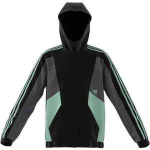 Wasserdichte Jacke Kinderschnitt adidas Colorblock 3-Stripes image-1