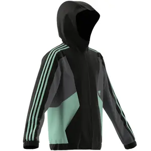 Wasserdichte Jacke Kinderschnitt adidas Colorblock 3-Stripes image-5