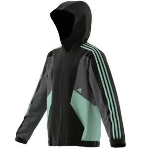 Wasserdichte Jacke Kinderschnitt adidas Colorblock 3-Stripes image-4