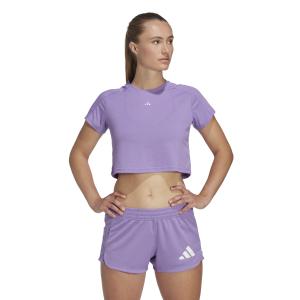 Women's crop logo jersey adidas 3-Stripes Aeroready Train Essentials image-2