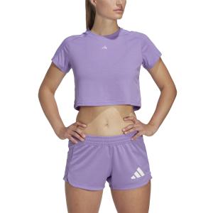 Women's crop logo jersey adidas 3-Stripes Aeroready Train Essentials image-3