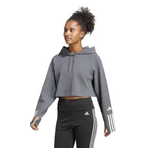 Sweatshirt med hætte i bomuld til kvinder adidas Essentials 3-Stripes image-1