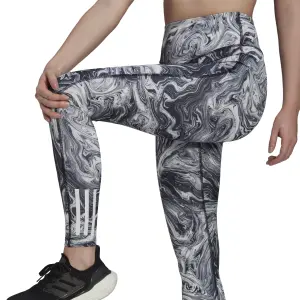 Ciclisti da donna adidas Hyperglam Aeroready Training High-Rise Marble-Print Leggings image-5