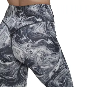 Ciclisti da donna adidas Hyperglam Aeroready Training High-Rise Marble-Print Leggings image-6