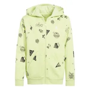 Dziecięca bluza z kapturem full-zip adidas Brand Love Allover Print image-0
