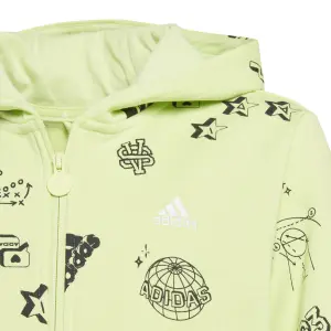 Dziecięca bluza z kapturem full-zip adidas Brand Love Allover Print image-3