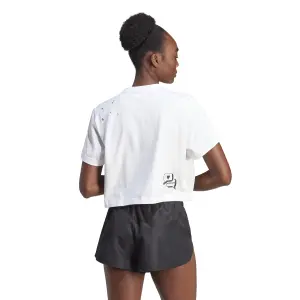 Camiseta crop bordada de mujer adidas Varsity Scribble image-3