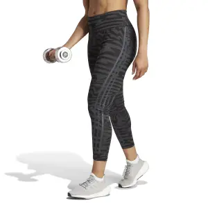 Leggings jacquard Damen adidas Optime TrainIcons 3-Stripes image-4