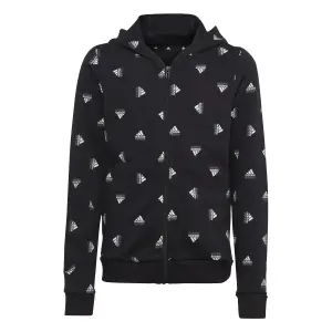 Sweatshirt dziewczęca bluza z nadrukiem z pełnym zamkiem błyskawicznym adidas Brand Love image-0