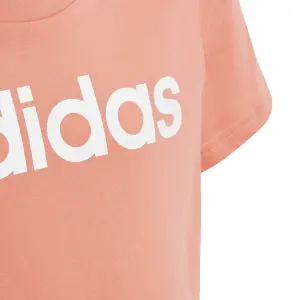 Camiseta de algodón para niña adidas Essentials Linear Logo Slim Fit image-3