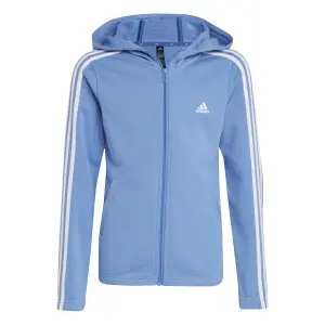 Huvtröja med dragkedja för flickor adidas 3-Stripes Essentials image-0