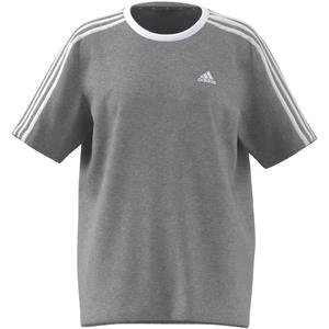 Luźny bawełniany T-shirt dla dziewczynek adidas Essentials Boyfriend 3-Stripes image-1