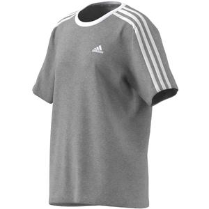 Luźny bawełniany T-shirt dla dziewczynek adidas Essentials Boyfriend 3-Stripes image-3