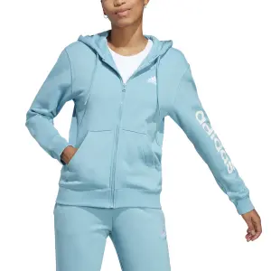 Sweatshirt linear hooded fleece full zip woman adidas Essentials image-2