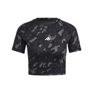 Camo bedrukte dames crop top adidas Techfit image-0