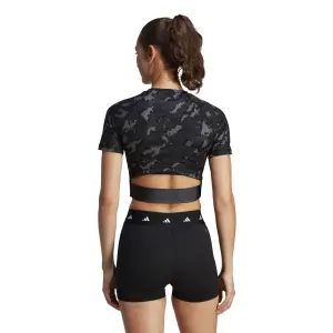 Camo bedrukte dames crop top adidas Techfit image-3