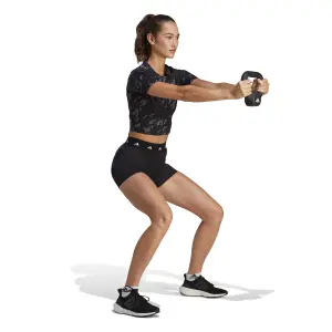 Camo bedrukte dames crop top adidas Techfit image-4