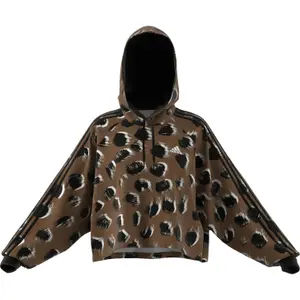 Felpa con cappuccio da donna con stampa animalier adidas 3-Stripes Essentials image-1