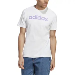 Camiseta con logotipo bordado lineal jersey sencillo adidas Essentials image-3