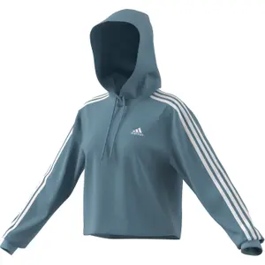 Sweatshirt hooded court fleece woman adidas Essentials 3-Stripes image-0