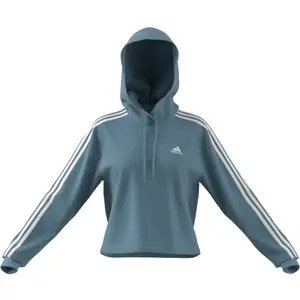 Sweatshirt hooded court fleece woman adidas Essentials 3-Stripes image-3