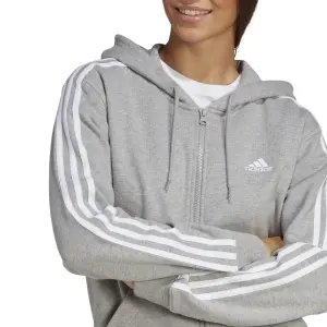 Sweatshirt regelmäßigen Full Zip Kapuze Molton Frau adidas Essentials 3-Stripes image-4