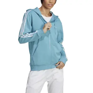 Huvtröja med hel dragkedja för kvinnor adidas Essentials 3-Stripes French Terry Regular image-3