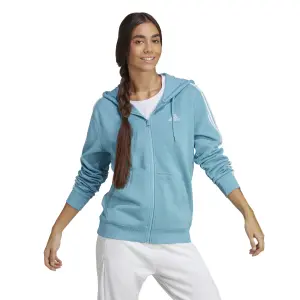 Huvtröja med hel dragkedja för kvinnor adidas Essentials 3-Stripes French Terry Regular image-2