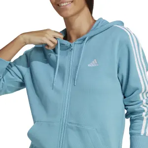 Huvtröja med hel dragkedja för kvinnor adidas Essentials 3-Stripes French Terry Regular image-5