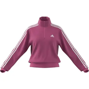 Sweatshirt 1/4 zip woman adidas Essentials 3-Stripes image-3