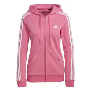 Sweatshirt women's hooded zipped fleece adidas Essentials 3-Stripes image-0