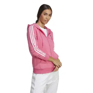 Sweatshirt women's hooded zipped fleece adidas Essentials 3-Stripes image-3