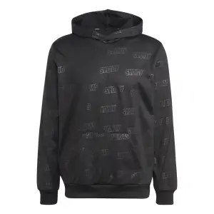 Fleece sweatshirt met capuchon en reliëfpatroon adidas image-0