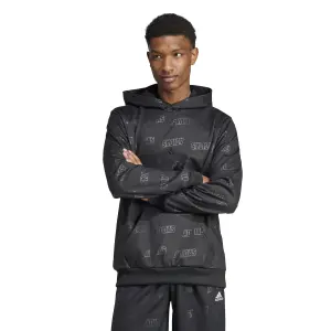 Fleece sweatshirt met capuchon en reliëfpatroon adidas image-1