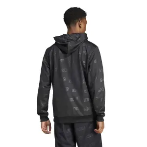 Fleece sweatshirt met capuchon en reliëfpatroon adidas image-3