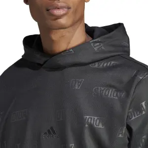 Fleece sweatshirt met capuchon en reliëfpatroon adidas image-5