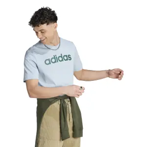 Camiseta con logo bordado lineal adidas Essentials image-3