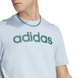 Camiseta con logo bordado lineal adidas Essentials image-5
