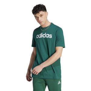 T-shirt with linear embroidered logo in jersey adidas Essentials image-1