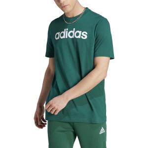 T-shirt with linear embroidered logo in jersey adidas Essentials image-2