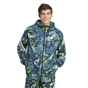Veste de survêtement à capuche imprimé intégral adidas Future Icons image-1