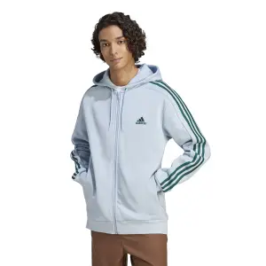 Full-zip fleece hooded sweatshirt adidas Essentials 3-Stripes image-1