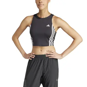 Tampo do tanque feminino adidas Own the Run 3 Stripes image-2