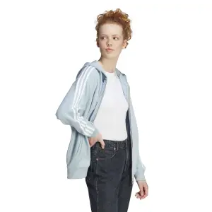 Oversize Kapuzen-Sweatshirt mit durchgehendem Reißverschluss für Damen adidas Essentials 3 Stripes Frech Terry image-4