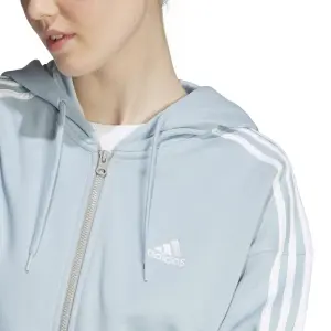 Oversize Kapuzen-Sweatshirt mit durchgehendem Reißverschluss für Damen adidas Essentials 3 Stripes Frech Terry image-6