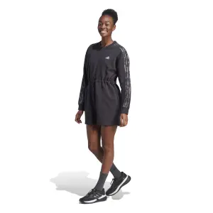 Women's floral 3-stripe fleece sweater dress adidas image-1