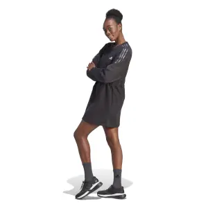Women's floral 3-stripe fleece sweater dress adidas image-3