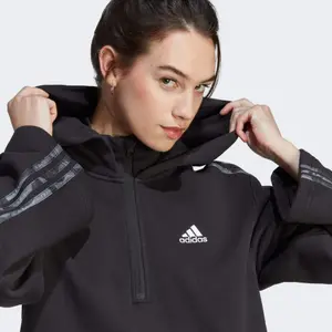 Felpa in pile a cappuccio da donna Adidas Floral Graphic 3-Stripes image-5