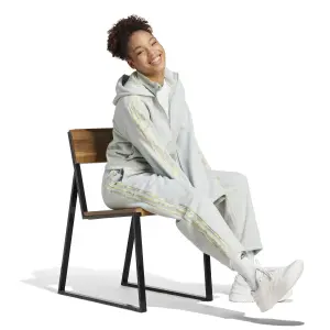 Felpa con cappuccio da donna con grafica floreale a 3 strisce adidas image-2